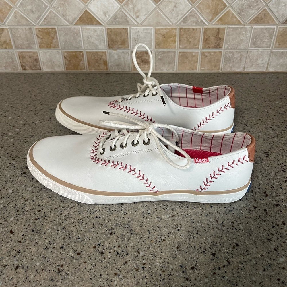Keds Champion Penant Leather Sneakers Mens Size 8.5 Womens Size 10.5 - Picture 4 of 10